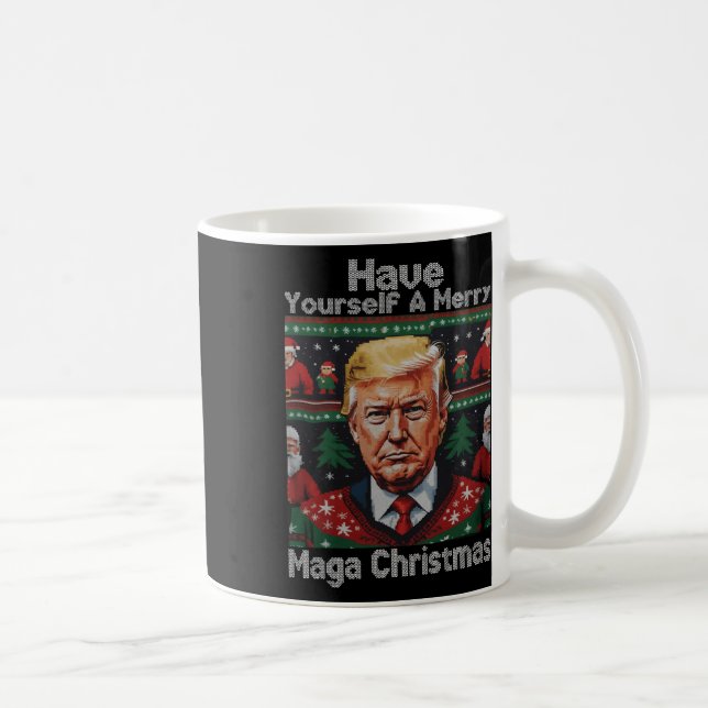 Funny Santa Trump Have Yourself A Merry Christmas  Coffee Mug (Right)