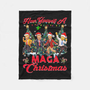 Funny Santa Trump Have Yourself A Merry Christmas  Fleece Blanket