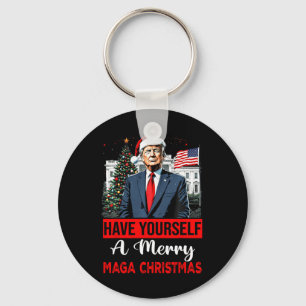 Funny Santa Trump Have Yourself A Merry Christmas  Key Ring