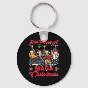Funny Santa Trump Have Yourself A Merry Christmas Key Ring