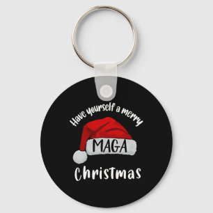 Funny Santa Trump Have Yourself A Merry Christmas Key Ring