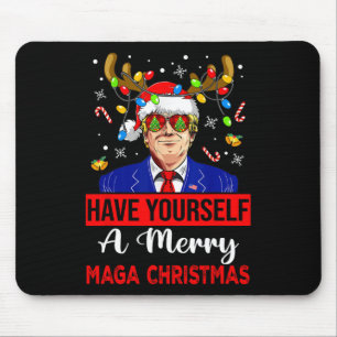 Funny Santa Trump Have Yourself A Merry Christmas Mouse Pad