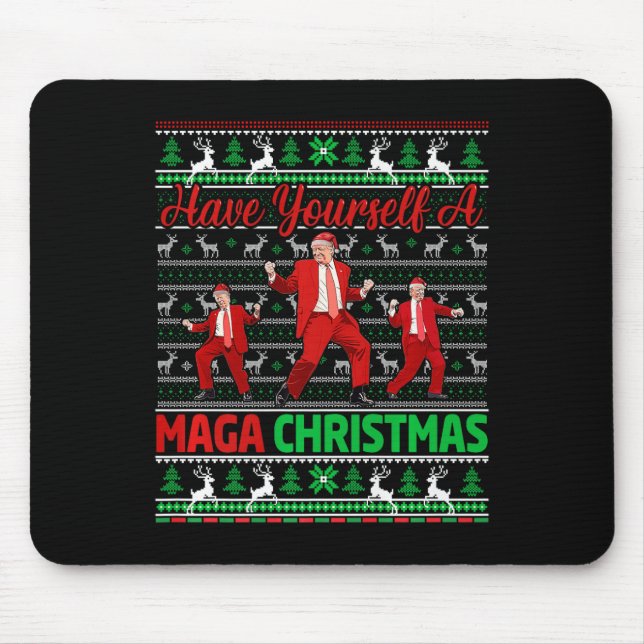 Funny Santa Trump Have Yourself A Merry Christmas  Mouse Pad (Front)