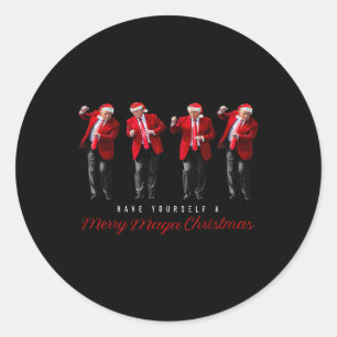 Funny Santa Trump Have Yourself A Merry Mega Chris Classic Round Sticker