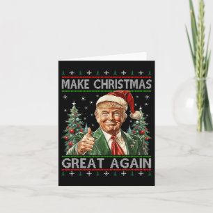 Funny Santa Trump Make Christmas Great Again Ugly  Card