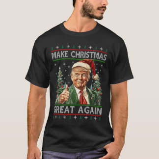 Funny Santa Trump Make Christmas Great Again Ugly T-Shirt