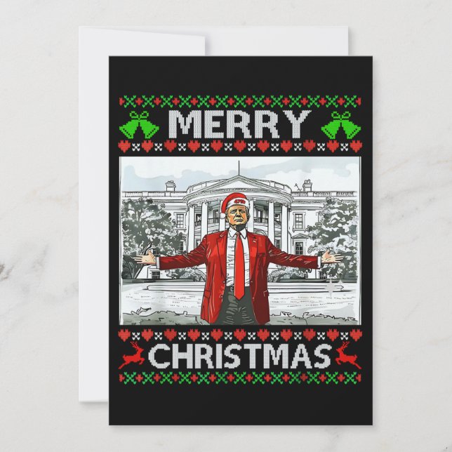 Funny Santa Trump Merry Christmas Holiday Card (Front)