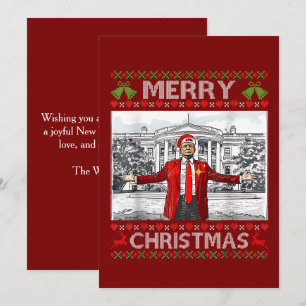 Funny Santa Trump Merry Christmas Ugly Xmas Holiday Card