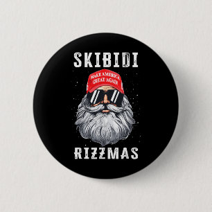Funny Santa Trump Skibidi Rizzmas Make Christmas G 6 Cm Round Badge