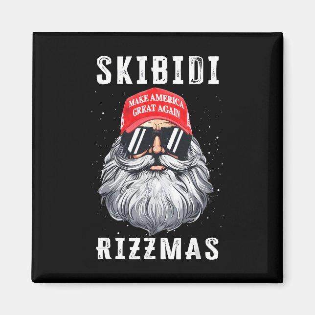 Funny Santa Trump Skibidi Rizzmas Make Christmas G Magnet (Front)