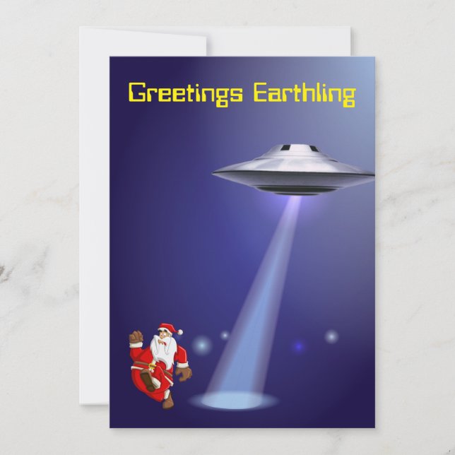Funny Santa 🎅🛸 UFO Christmas Invitation (Front)