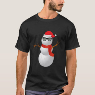 Funny Santa Volleyball Snowman Holiday Spirit Chri T-Shirt
