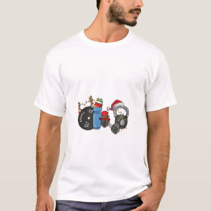Funny Santa Weightlifting Dumbbells Gym Christmas T-Shirt
