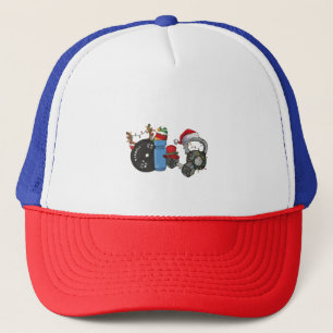 Funny Santa Weightlifting Dumbbells Gym Christmas Trucker Hat