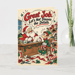 Funny Santa Workplace Humor Christmas Holiday Card