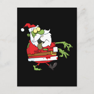 Funny Santa zombie decor gifts personalised Xmas Holiday Postcard