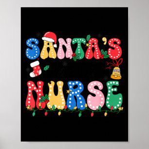 Funny Santa's Favorite Nurse Christmas Nursing Xma Poster