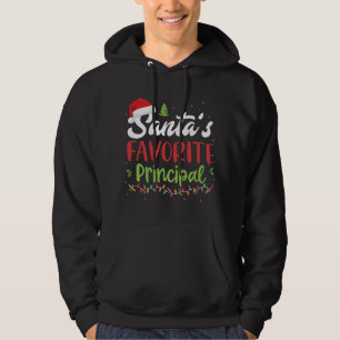 Funny Santa's Favorite Principal Christmas Hoodie