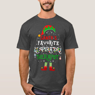 Funny Santa's Favorite Respiratory Therapist Chris T-Shirt