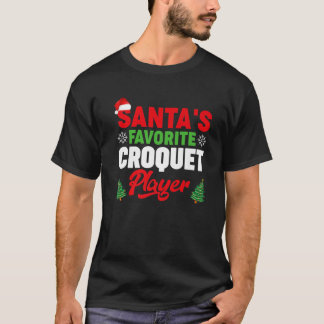 Funny Santa's Favourite Croquet Player Christmas T-Shirt