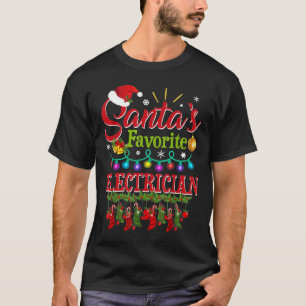 Funny Santa's Favourite Electrician Christmas Sant T-Shirt