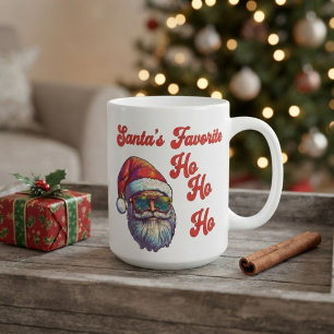 Funny Santa's Favourite Ho Festive Retro Coffee Mug