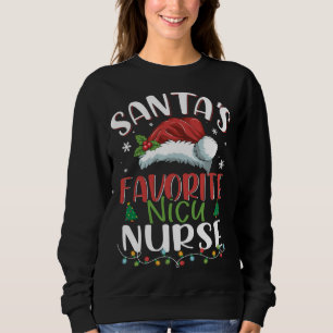 Funny Santa's Favourite Nicu Nurse Christmas Santa Sweatshirt