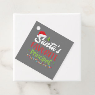 Funny Santa's Favourite Principal Christmas Favour Tags