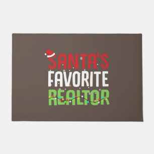 Funny Santa's Favourite Realtor Estate Agent Xmas Doormat