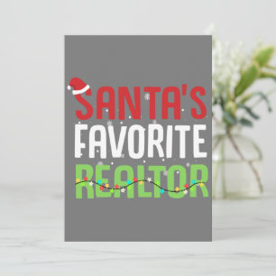 Funny Santa's Favourite Realtor Estate Agent Xmas Invitation