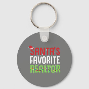 Funny Santa's Favourite Realtor Estate Agent Xmas Key Ring