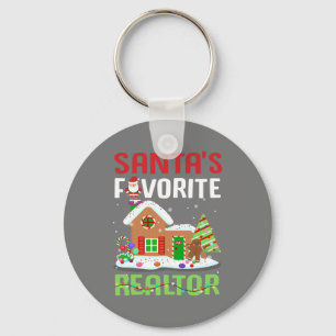 Funny Santa's Favourite Realtor Estate Agent Xmas Key Ring