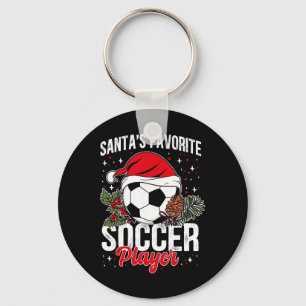 Funny Santa's Favourite Soccer Player Christmas So Key Ring