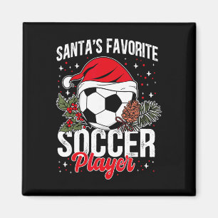 Funny Santa's Favourite Soccer Player Christmas So Magnet