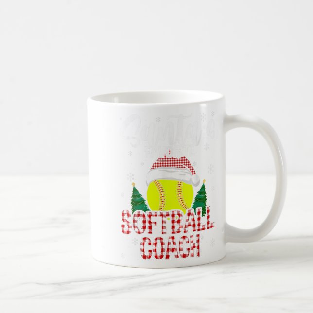 Funny Santa's Favourite Softball Coach Christmas P Coffee Mug (Right)