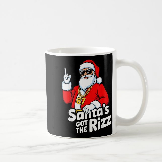 Funny Santa's Got The Rizz Christmas Meme 67  Coffee Mug (Right)