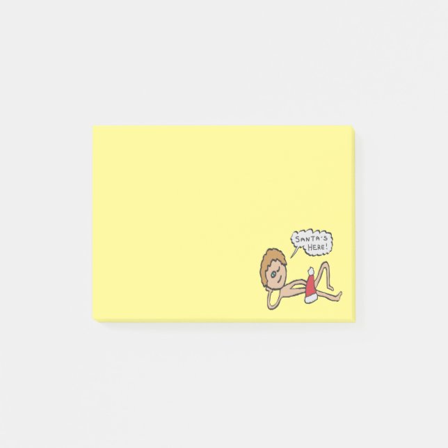 Funny Santa's Here Xmas Humor Post-it Notes (Front)