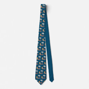 Funny Santa's Here Xmas Humour Tie