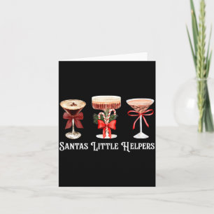 Funny Santa's Little Helper Martini Tail Merry Chr Card