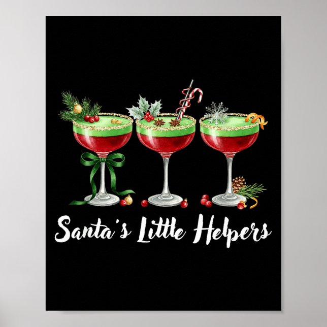 Funny Santa's Little Helpers Tail Humor Holiday Xm Poster (Front)