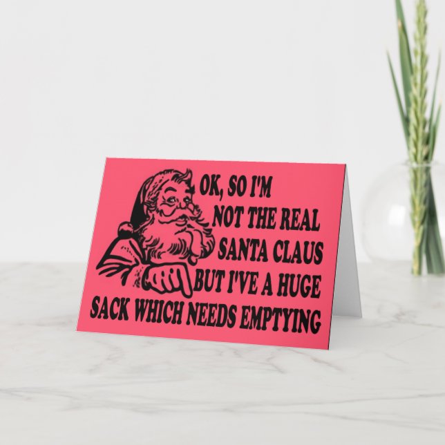 Funny Santa's sack Holiday Card (Front)