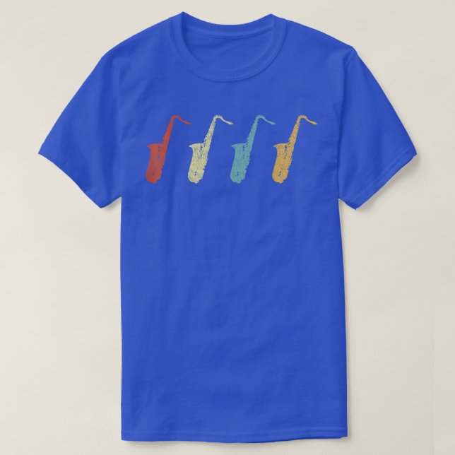 Funny Saophone Musician Jazz Music 90s Retro Vinta T-Shirt (Design Front)