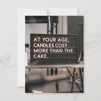 Funny Sarcasm Birthday Candles Older Age Postcard