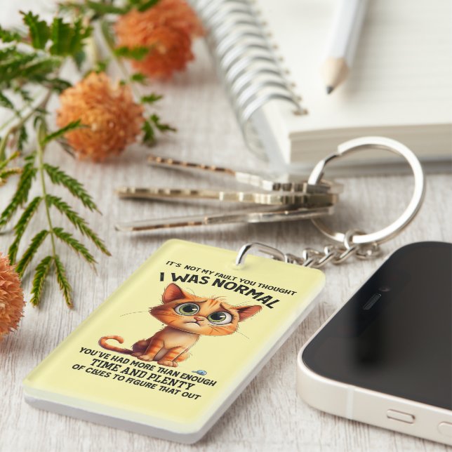 Funny sarcasm cat normal key ring (Front Right)