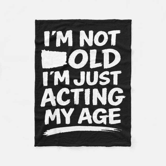 Funny sarcasm gag humor old age joke conversation fleece blanket (Front)
