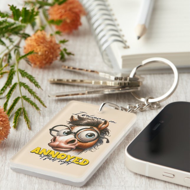 Funny sarcasm word art horse key ring (Front Right)