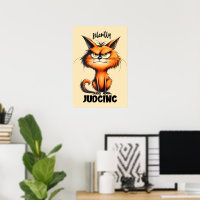 Funny sarcasm word art silent judging cat