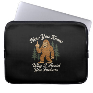 Funny Sarcastic Bigfoot Avoidance Humourous Quote Laptop Sleeve