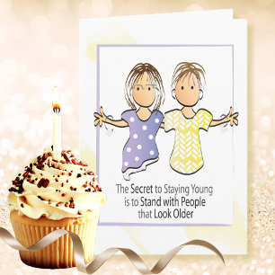 Funny Sarcastic Birthday Card for Friend or Sister