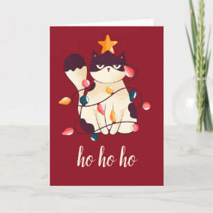 Funny Sarcastic Cat Christmas Holiday Card